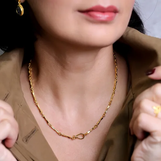 Chain 22 Karat Plated Hook 925 Sterling Silver Necklace Chain 22 Karat Plated Hook 925 Sterling Silver Necklace