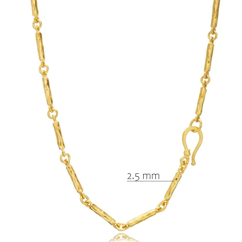 Beaded Bar Link Chain 925 Sterling Silver Necklace
