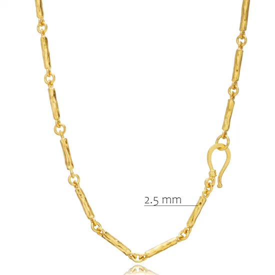 Beaded Bar Link Chain 925 Sterling Silver Necklace Beaded Bar Link Chain 925 Sterling Silver Necklace