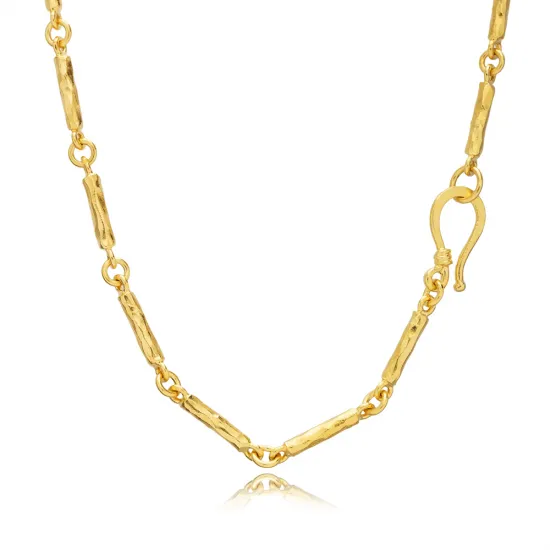 Beaded Bar Link Chain 925 Sterling Silver Necklace Beaded Bar Link Chain 925 Sterling Silver Necklace