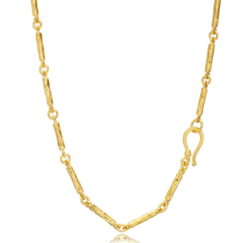 Beaded Bar Link Chain 925 Sterling Silver Necklace