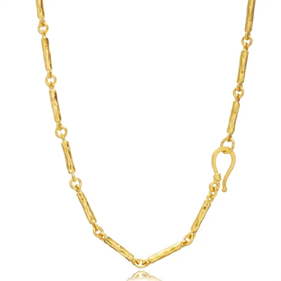 Beaded Bar Link Chain 925 Sterling Silver Necklace Beaded Bar Link Chain 925 Sterling Silver Necklace