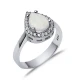 Pear White Opal CZ Cluster 925 Sterling Silver Ring Pear White Opal CZ Cluster 925 Sterling Silver Ring