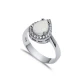 Pear White Opal CZ Cluster 925 Sterling Silver Ring Pear White Opal CZ Cluster 925 Sterling Silver Ring
