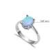 Solitaire Oval Light Blue Opal Cluster 925 Silver Ring Solitaire Oval Light Blue Opal Cluster 925 Silver Ring
