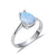 Solitaire Pear Light Blue Opal Cluster 925 Silver Ring | 925 Sterling Silver Wholesale | Sade Silver Solitaire Pear Light Blue Opal Cluster 925 Silver Ring - Sade 925 Silver Jewelry