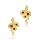 Black CZ Snake 925 Sterling Silver Earrings Black CZ Snake 925 Sterling Silver Earrings