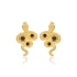 Black CZ Snake 925 Sterling Silver Earrings