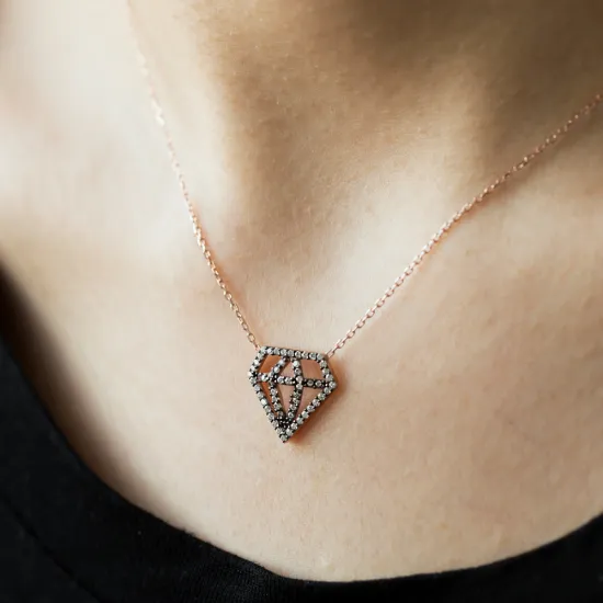Turkish Diamond Shape 925 Sterling Silver Necklace