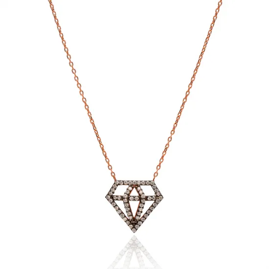 Turkish Diamond Shape 925 Sterling Silver Necklace
