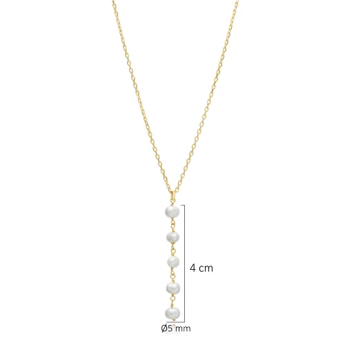 Handcrafted Pearl Y 925 Sterling Silver Necklace Handcrafted Pearl Y 925 Sterling Silver Necklace