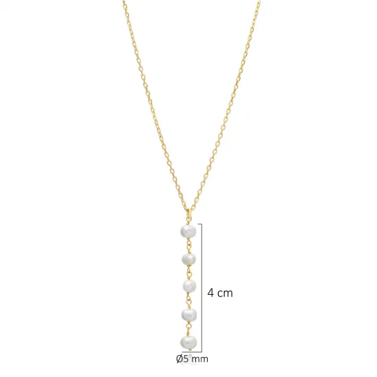 Pearl Design Elegant Turkish Silver Y Necklace Pendant Pearl Design Elegant Turkish Silver Y Necklace Pendant