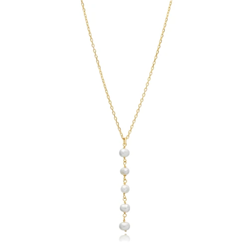 Handcrafted Pearl Y 925 Sterling Silver Necklace