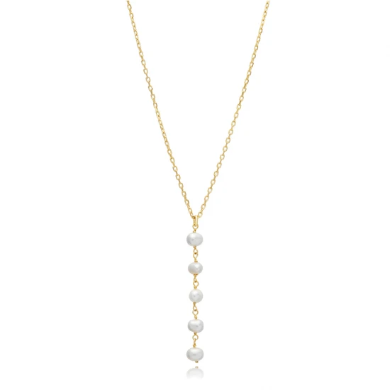 Handcrafted Pearl Y 925 Sterling Silver Necklace | 925 Sterling Silver Wholesale | Sade Silver Handcrafted Pearl Y 925 Sterling Silver Necklace - Sade 925 Silver Jewelry