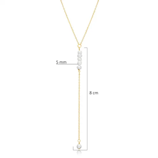 Dainty Pearl Y 925 Sterling Silver Necklace