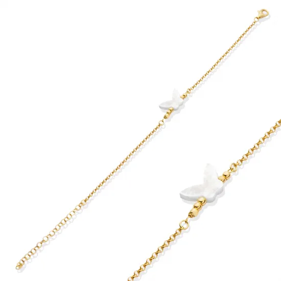 Mother Of Pearl Butterfly 925 Sterling Silver Bracelet Mother Of Pearl Butterfly 925 Sterling Silver Bracelet