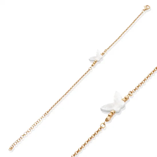 Mother Of Pearl Butterfly 925 Sterling Silver Bracelet Mother Of Pearl Butterfly 925 Sterling Silver Bracelet