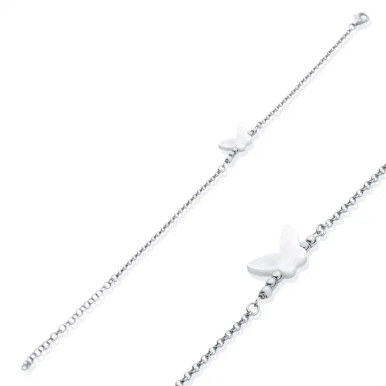 Mother Of Pearl Butterfly 925 Sterling Silver Bracelet Mother Of Pearl Butterfly 925 Sterling Silver Bracelet