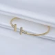 Made in Turkey Clear Double T Open CZ 925 Silver Bangle Made in Turkey Clear Double T Open CZ 925 Silver Bangle
