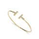 Made in Turkey Clear Double T Open CZ 925 Silver Bangle Made in Turkey Clear Double T Open CZ 925 Silver Bangle