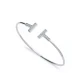 Made in Turkey Clear Double T Open CZ 925 Silver Bangle Made in Turkey Clear Double T Open CZ 925 Silver Bangle