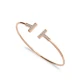 Made in Turkey Clear Double T Open CZ 925 Silver Bangle Made in Turkey Clear Double T Open CZ 925 Silver Bangle