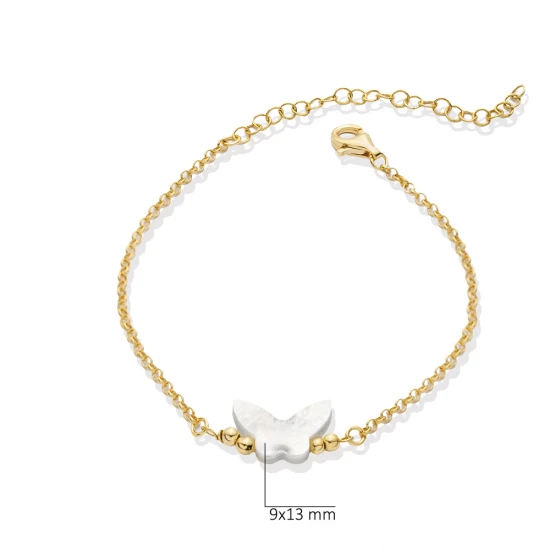 Mother Of Pearl Butterfly 925 Sterling Silver Anklet Mother Of Pearl Butterfly 925 Sterling Silver Anklet