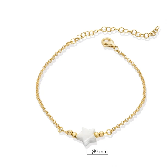 Star Mother Of Pearl 925 Sterling Silver Anklet - Sade 925 Silver Jewelry