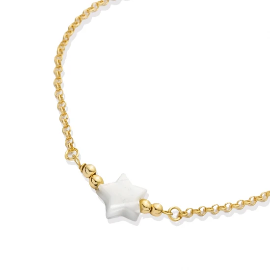 Star Mother Of Pearl 925 Sterling Silver Anklet - Sade 925 Silver Jewelry