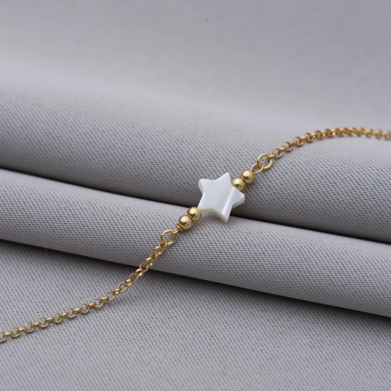 Star Mother Of Pearl 925 Sterling Silver Anklet - Sade 925 Silver Jewelry