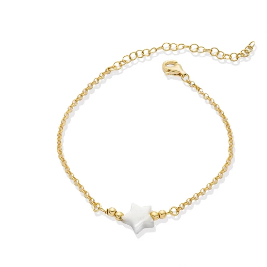 Star Mother Of Pearl 925 Sterling Silver Anklet - Sade 925 Silver Jewelry