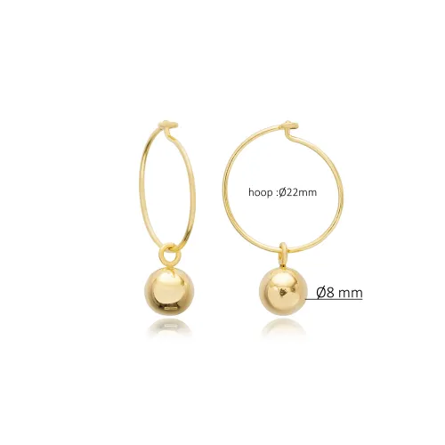 Turkish Plain Ball 925 Sterling Silver Earrings