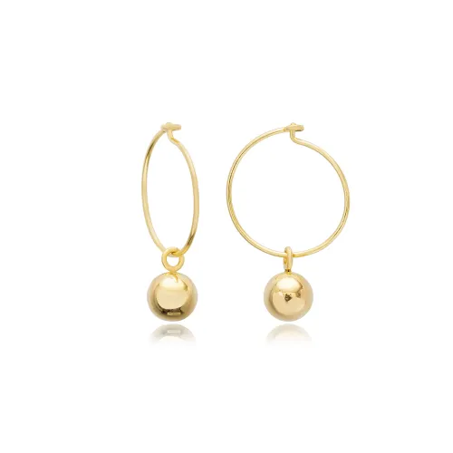 Turkish Plain Ball 925 Sterling Silver Earrings