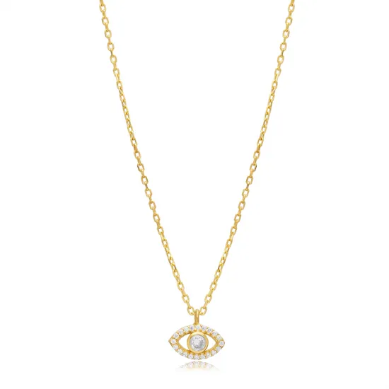 Handcrafted Evil Eye CZ 925 Sterling Silver Necklace