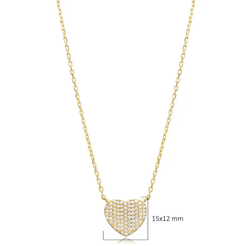 Turkish Heart CZ Sterling Silver Necklace