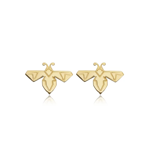 Bee Origami 925 Sterling Silver Earrings