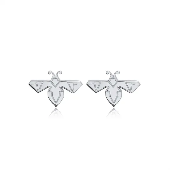 Bee Origami 925 Sterling Silver Earrings - Sade 925 Silver Jewelry