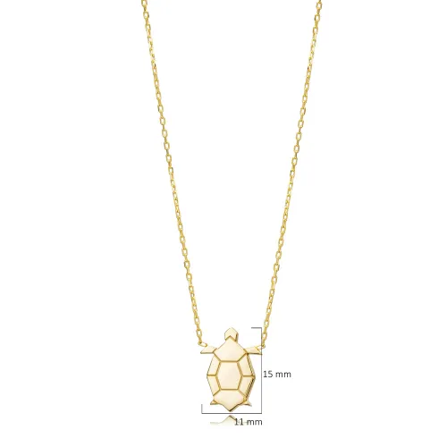 Turtle Plain Origami 925 Sterling Silver Necklace