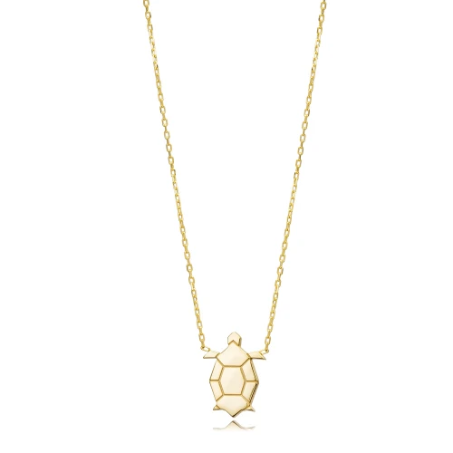 Turtle Plain Origami 925 Sterling Silver Necklace