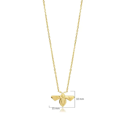 Cute Bee Plain Origami 925 Sterling Silver Necklace Cute Bee Plain Origami 925 Sterling Silver Necklace