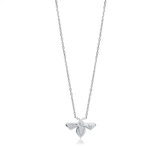 Cute Bee Plain Origami 925 Sterling Silver Necklace Cute Bee Plain Origami 925 Sterling Silver Necklace
