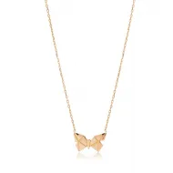 Butterfly Origami Plain 925 Sterling Silver Necklace
