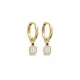 Clear CZ Stone Square Design 925 Silver Dangle Earrings Clear CZ Stone Square Design 925 Silver Dangle Earrings