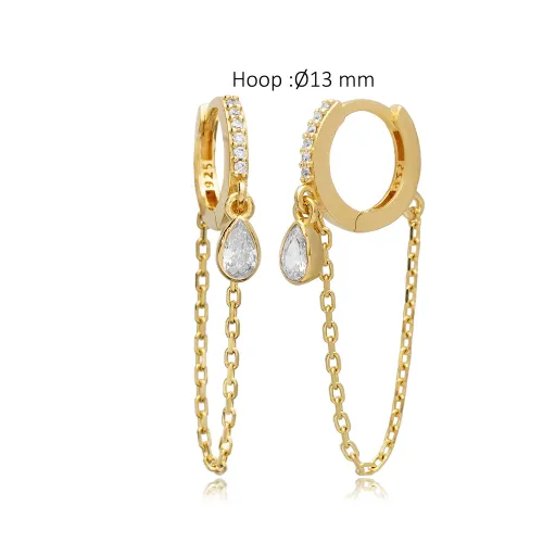 Drop White CZ 925 Sterling Silver Earrings