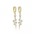 Snake Design CZ Stone Turkish Handmade Silver Dangle Earrings