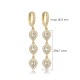 Three Pear Drop CZ Dangle 925 Sterling Silver Earrings | 925 Sterling Silver Wholesale | Sade Silver Three Pear Drop CZ Dangle 925 Sterling Silver Earrings - Sade 925 Silver Jewelry