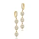 Three Pear Drop CZ Dangle 925 Sterling Silver Earrings | 925 Sterling Silver Wholesale | Sade Silver Three Pear Drop CZ Dangle 925 Sterling Silver Earrings - Sade 925 Silver Jewelry