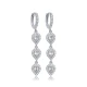 Three Pear Drop CZ Dangle 925 Sterling Silver Earrings | 925 Sterling Silver Wholesale | Sade Silver Three Pear Drop CZ Dangle 925 Sterling Silver Earrings - Sade 925 Silver Jewelry