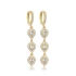Three Pear Drop CZ Dangle 925 Sterling Silver Earrings