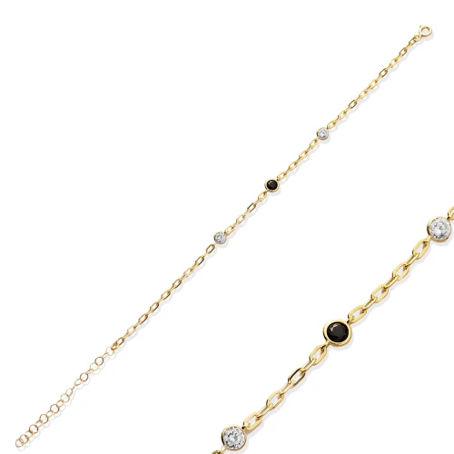Tiny Round CZ 925 Sterling Silver Bracelet